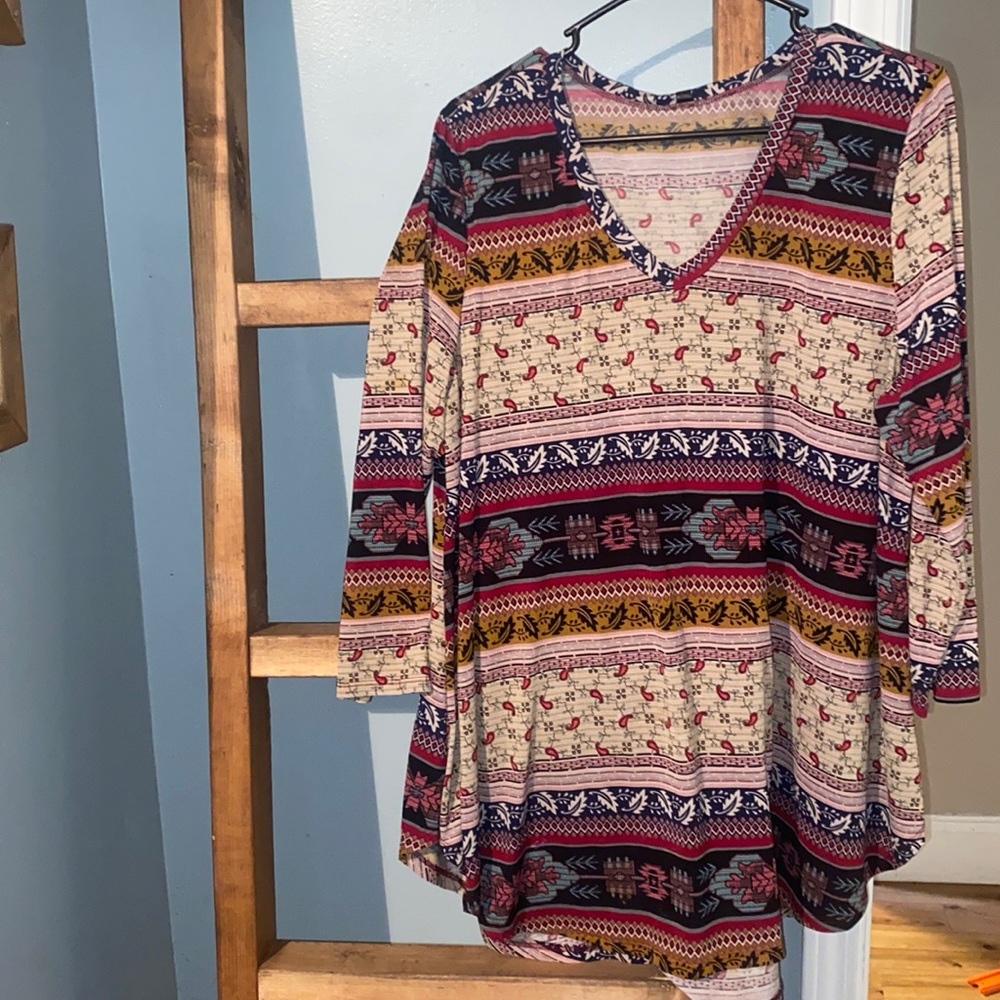 Boho tribal pattern top